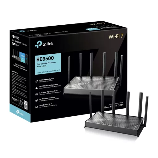 TP-Link Archer BE400 vezetéknélküli router 2.5 Gigabit Ethernet Kétsávos (2,4 GHz / 5 GHz) Fekete