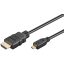 Goobay 53785 HDMI kábel 2 M HDMI A-típus (Standard) HDMI D-típus (Micro) Fekete