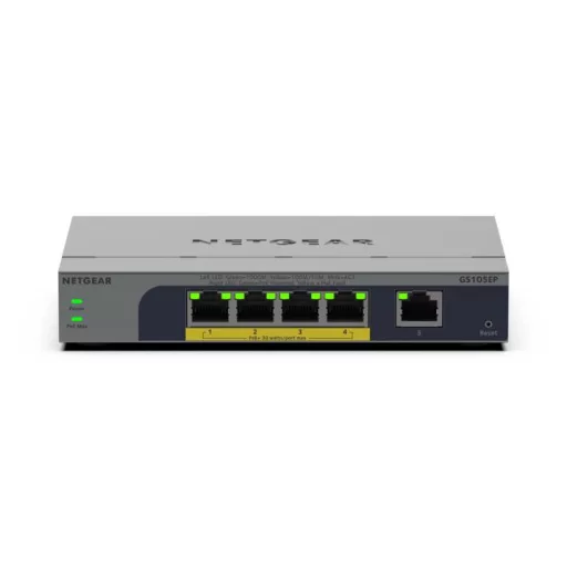 NETGEAR GS105EP Beállítást nem igénylő (unmanaged) Gigabit Ethernet (10/100/1000) Ethernet-áramellátás (PoE) támogatása Szürke