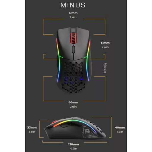 Glorious Gaming Model D Minus Wireless egér Játék Jobbkezes Vezeték nélküli RF 19000 DPI