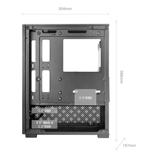 Mars Gaming MC-SE2 Mini Tower Fekete