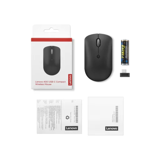 Lenovo 400 egér Irodai Kétkezes Vezeték nélküli RF Optikai 2400 DPI