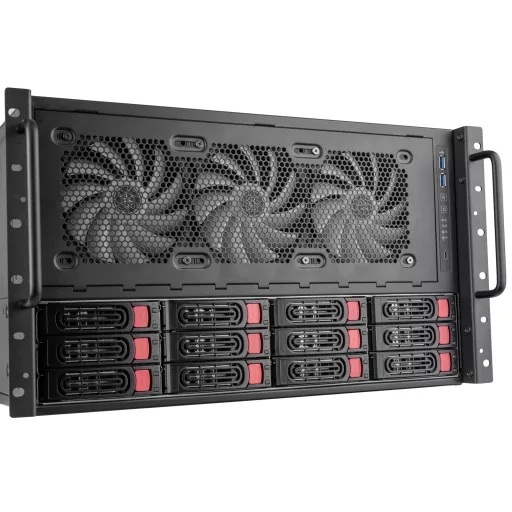 Silverstone RM61-312 Rack Fekete