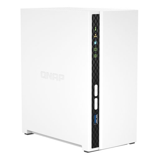 QNAP TS-233 tárolószerver NAS Tower Kar Cortex-A55 2 GB 0 TB QNAP QTS Fehér