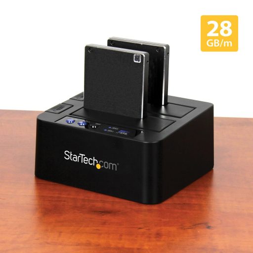 StarTech.com SDOCK2U313R duplikátor HDD másoló Fekete 2 másolatok