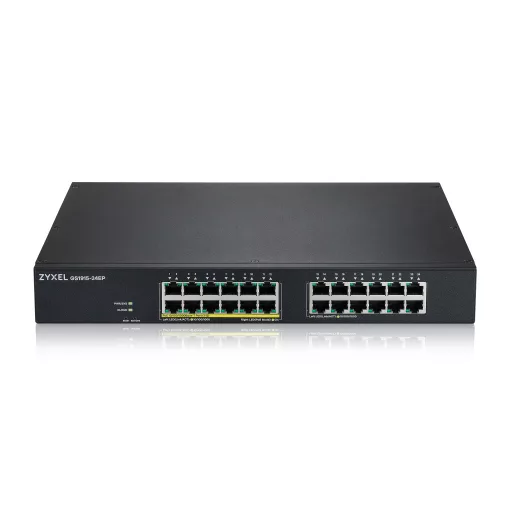 Zyxel GS1915-24EP Vezérelt L2 Gigabit Ethernet (10/100/1000) Ethernet-áramellátás (PoE) támogatása 1U Fekete