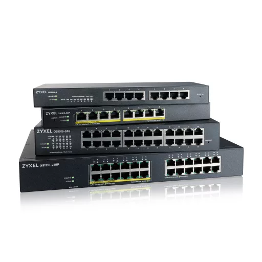 Zyxel GS1915-24EP Vezérelt L2 Gigabit Ethernet (10/100/1000) Ethernet-áramellátás (PoE) támogatása 1U Fekete