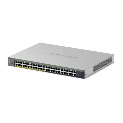 NETGEAR GS748PP Beállítást nem igénylő (unmanaged) Gigabit Ethernet (10/100/1000) Ethernet-áramellátás (PoE) támogatása Szürke