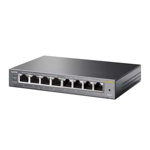 TP-Link TL-SG108PE Vezérelt L2 Gigabit Ethernet (10/100/1000) Ethernet-áramellátás (PoE) támogatása Fekete