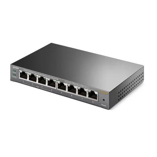 TP-Link TL-SG108PE Vezérelt L2 Gigabit Ethernet (10/100/1000) Ethernet-áramellátás (PoE) támogatása Fekete