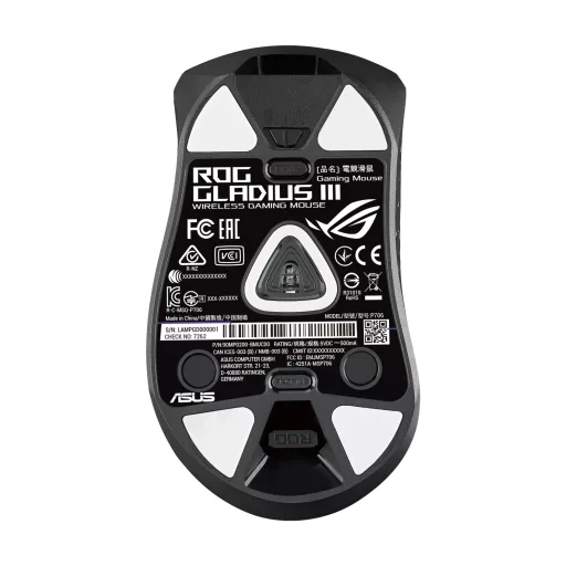 ASUS ROG Gladius III egér Játék Jobbkezes USB A típus Optikai 19000 DPI