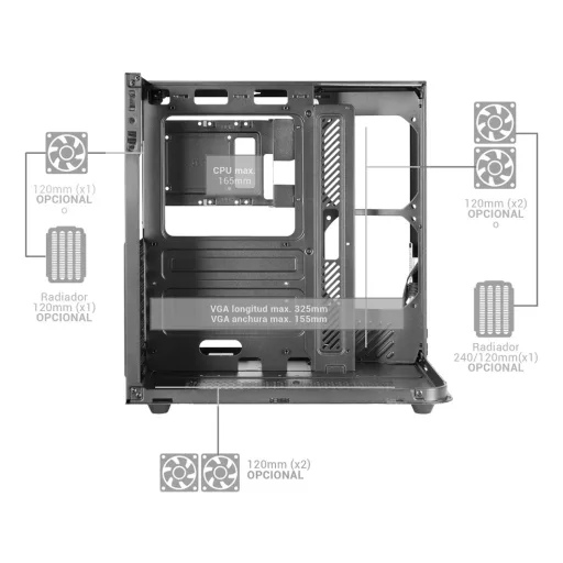 Mars Gaming MC-INFINIOLITE Midi Tower Fekete