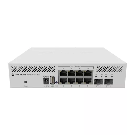 Mikrotik CRS310-8G+2S+IN: L3 Smart Switch Vezérelt 2.5G Ethernet (100/1000/2500) 1U Fehér