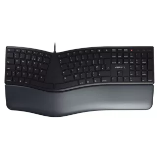   CHERRY KC 4500 ERGO billentyűzet Univerzális USB QWERTY Brit angol Fekete