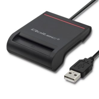 Qoltec 50642 mágneskártya olvasó USB Fekete