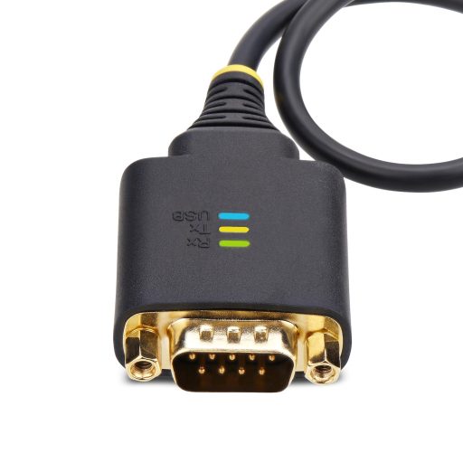 StarTech.com 1P1FFC-USB-SERIAL soros kábel Fekete 0,3 M USB A típus DB-9