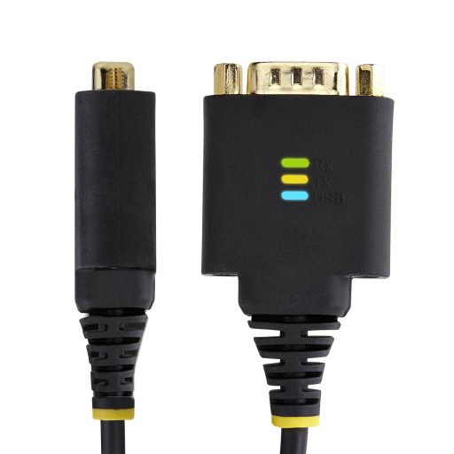 StarTech.com 1P1FFC-USB-SERIAL soros kábel Fekete 0,3 M USB A típus DB-9