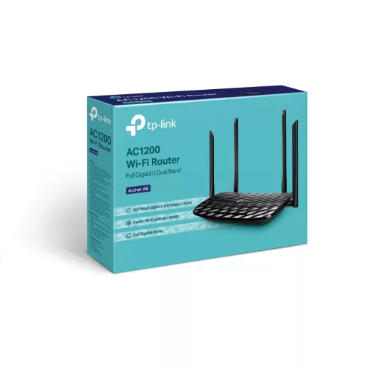 TP-Link AC1200 vezetéknélküli router Gigabit Ethernet Kétsávos (2,4 GHz / 5 GHz) Fekete