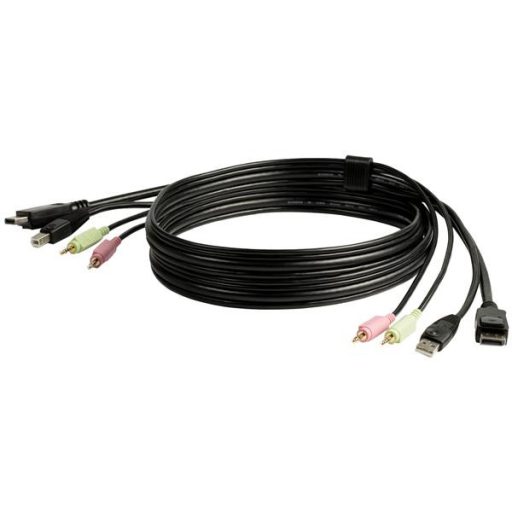 StarTech.com DP4N1USB6 KVM kábel Fekete 1,829 M