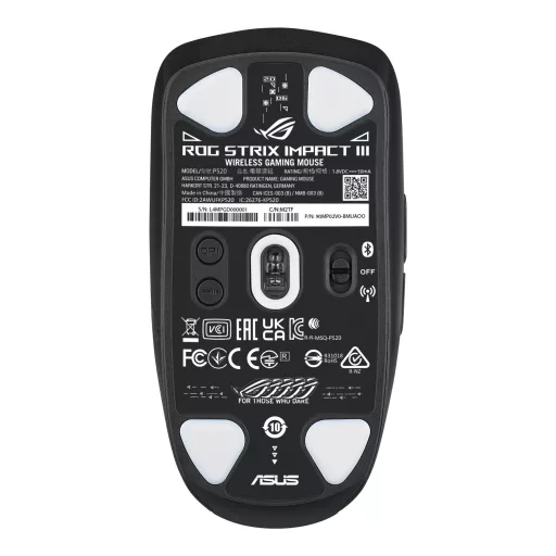 ASUS ROG Strix Impact III Wireless egér Játék Kétkezes RF vezeték nélküli + Bluetooth Optikai 36000 DPI