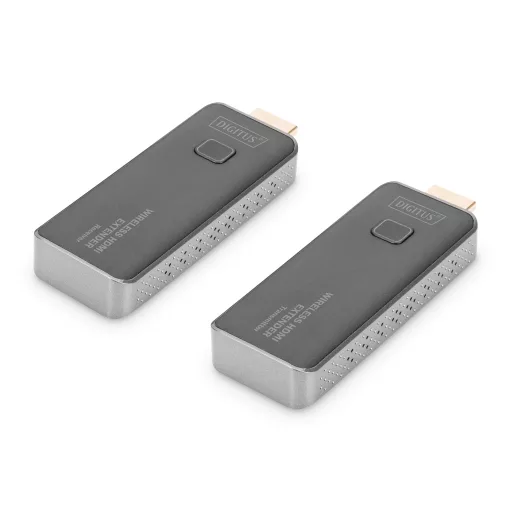 Digitus DS-55318 audió/videó jeltovábbító AV adó- és vevőegység Fekete