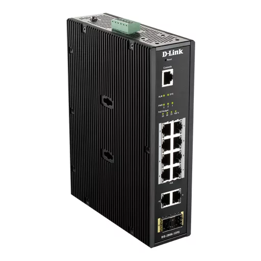 D-Link DIS-200G-12PS hálózati kapcsoló Vezérelt L2 Gigabit Ethernet (10/100/1000) Ethernet-áramellátás (PoE) támogatása Fekete