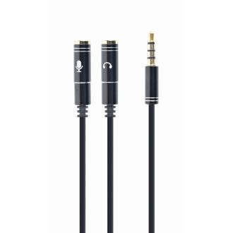   Gembird !Adapter audio microphon 3.5mm mini Jack/4PIN/0. audio kábel 0,2 M 2 x 3.5mm Fekete