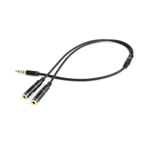 Gembird !Adapter audio microphon 3.5mm mini Jack/4PIN/0. audio kábel 0,2 M 2 x 3.5mm Fekete