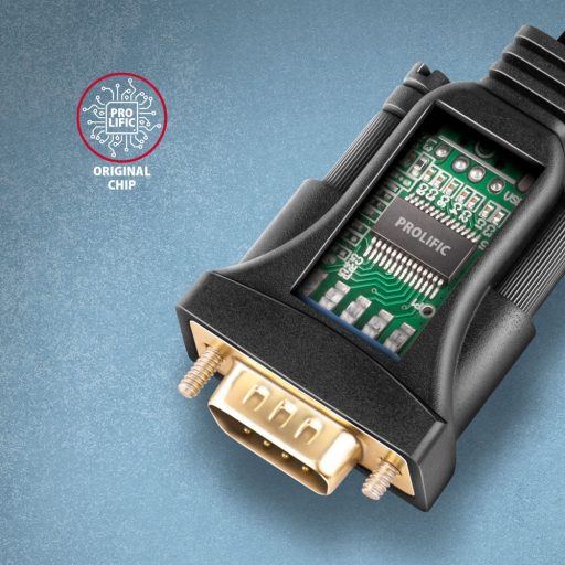 Axagon ADS-1PSN USB-A 2.0 - serial RS-232 DB9-M Prolific adapter cable 1.5m - Adapter - Digital/Daten soros kábel Fekete 1,5 M USB A típus