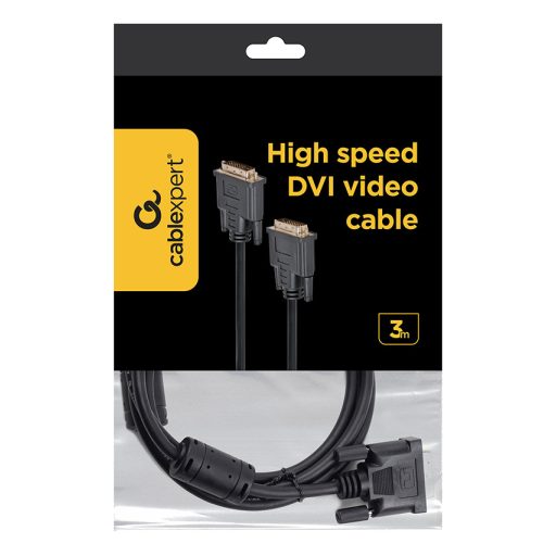 Gembird DVI-D/DVI-D 3m DVI kábel Fekete