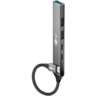   Goobay 74460 hálózati csatlakozó USB 3.2 Gen 1 (3.1 Gen 1) Type-C 5000 Mbit/s Világosszürke