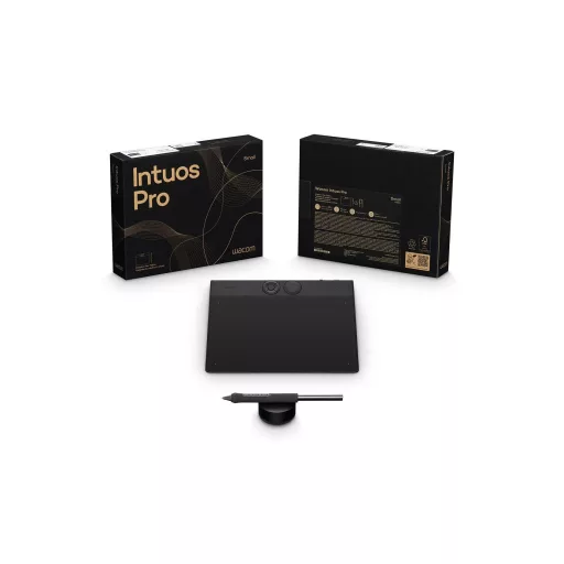 Wacom Intuos Pro Small – 2025 digitális rajztábla Fekete 187 x 105 mm USB/Bluetooth