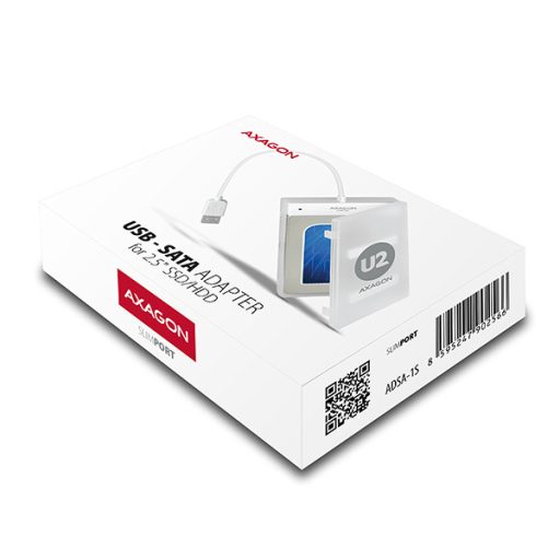 Axagon ADSA-1S tárolóegység burkolat HDD/SSD ház Fehér 2.5"
