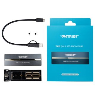   Patriot Memory TXD PCIe M.2 2280 USB 3.2 Gen2 SSD ENCLOSURE Külső SSD ház Ezüst