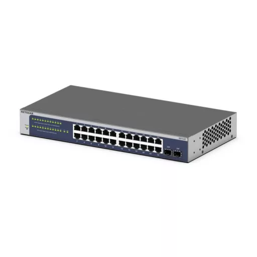 NETGEAR GS724Tv6 Vezérelt L2+/L3 Gigabit Ethernet (10/100/1000) 1U Kék, Szürke
