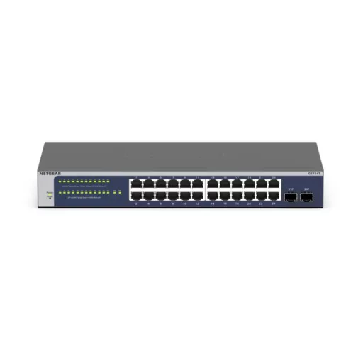 NETGEAR GS724Tv6 Vezérelt L2+/L3 Gigabit Ethernet (10/100/1000) 1U Kék, Szürke