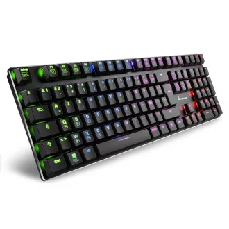   Sharkoon PureWriter RGB billentyűzet Játék USB AZERTY Francia Fekete
