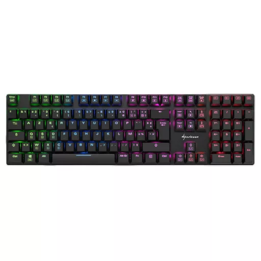 Sharkoon PureWriter RGB billentyűzet Játék USB AZERTY Francia Fekete