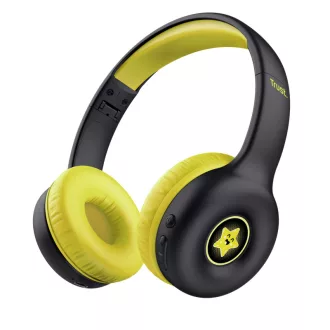   Trust Nouna Headset Vezetékes és vezeték nélküli Fejpánt Hívás/zene USB C-típus Bluetooth Fekete, Sárga