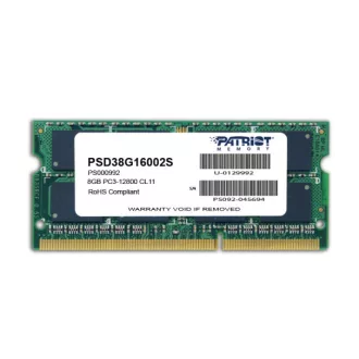 Patriot Memory 8GB PC3-12800 1 x 8 GB DDR3 204-pin SO-DIMM