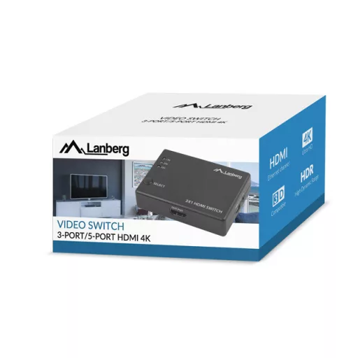 Lanberg SWV-HDMI-0003 videojel kapcsoló