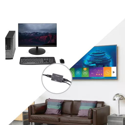 StarTech.com DPBOOST audió/videó jeltovábbító AV jelismétlő Fekete