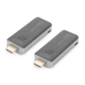   Digitus DS-55319 audió/videó jeltovábbító AV adó- és vevőegység Fekete