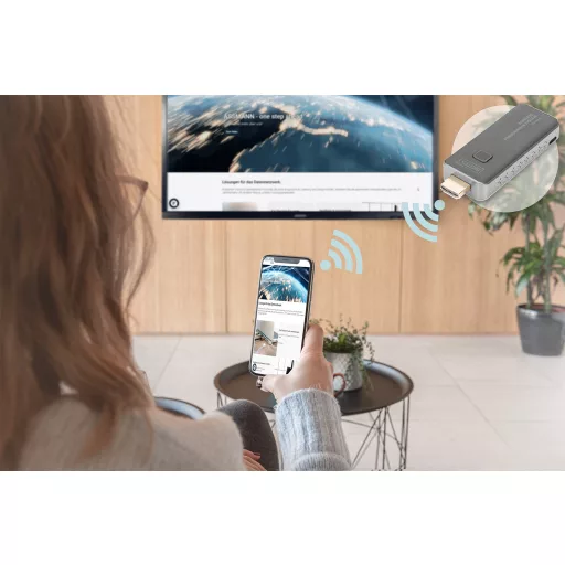 Digitus DS-55319 audió/videó jeltovábbító AV adó- és vevőegység Fekete