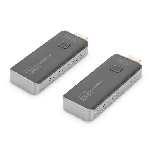 Digitus DS-55319 audió/videó jeltovábbító AV adó- és vevőegység Fekete