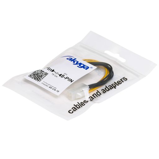 Akyga AK-CA-10 tápkábel Fekete, Sárga 0,15 M