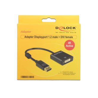   DeLOCK 62599 video átalakító kábel 0,2 M DisplayPort DVI-I Fekete