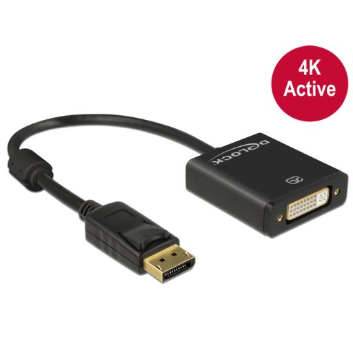DeLOCK 62599 video átalakító kábel 0,2 M DisplayPort DVI-I Fekete