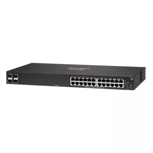 HPE Aruba Networking CX 6100 24G 4SFP+ Switch Vezérelt L3 Gigabit Ethernet (10/100/1000) 1U Fekete
