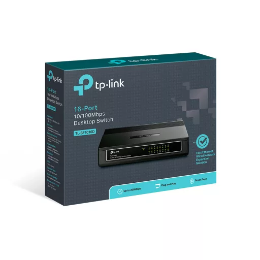 TP-Link TL-SF1016D Beállítást nem igénylő (unmanaged) Fast Ethernet (10/100) Fekete
